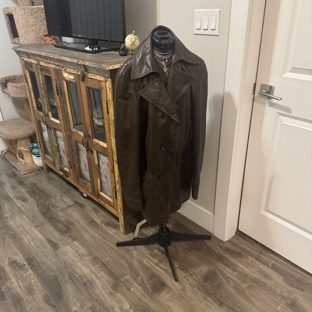 Versace Dark Brown Trench Coat sized for 46